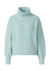 Strickpullover mit Rollkragen - 6439-BLUE GREEN - Blau