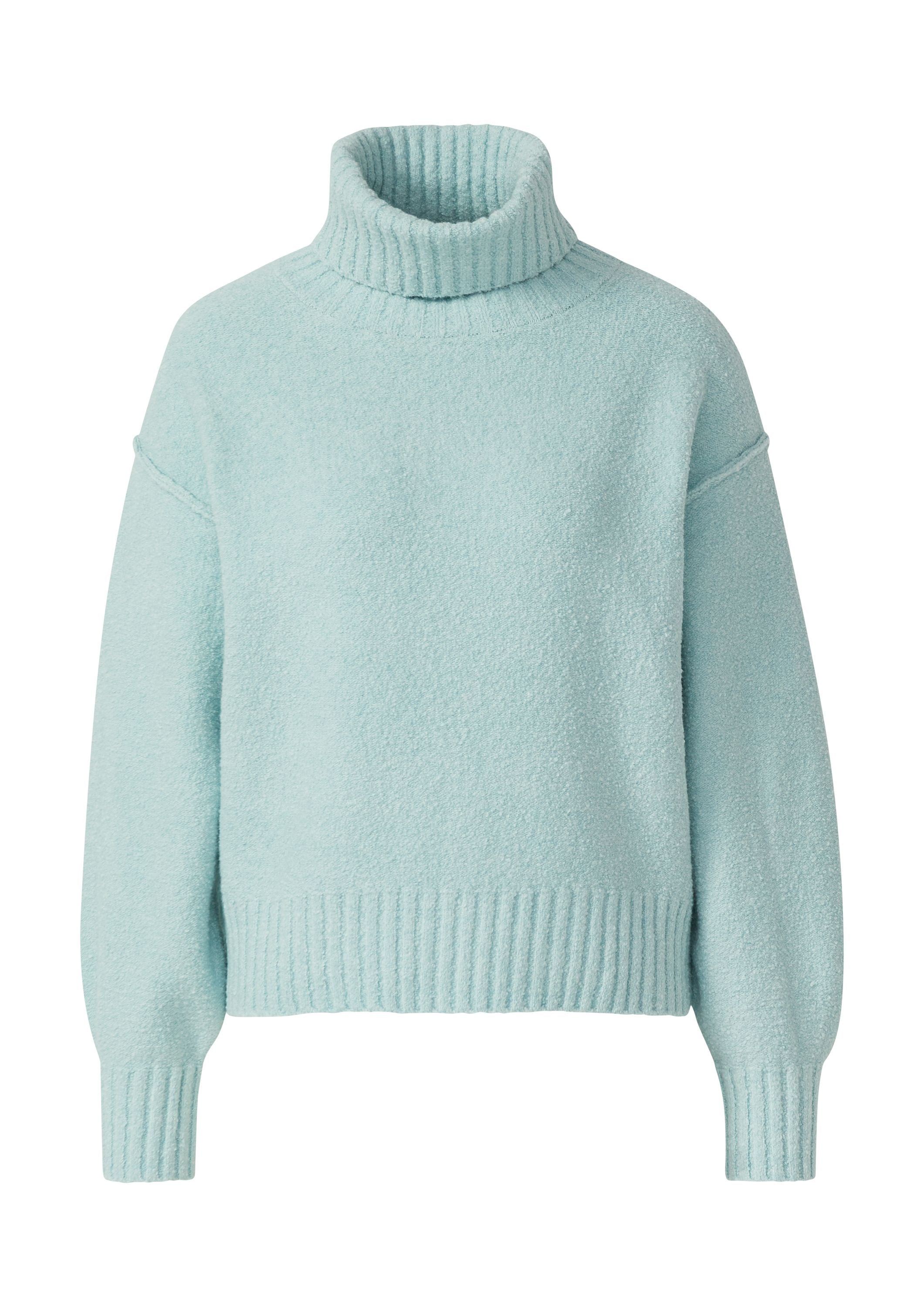 Strickpullover mit Rollkragen - 6439-BLUE GREEN - Blau