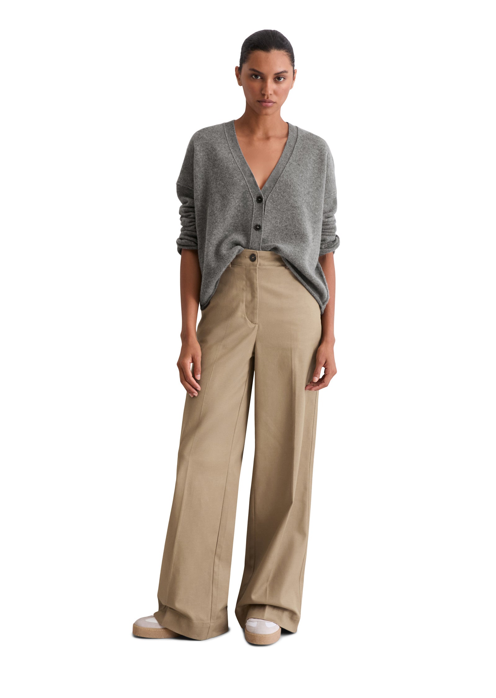 Strickcardigan aus Schurwolle - 930-warm granite melange - Grau