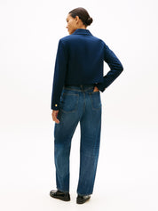 Blazerjacke aus Viskosemix - C1G-BLUE - Blau