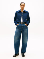 Blazerjacke aus Viskosemix - C1G-BLUE - Blau