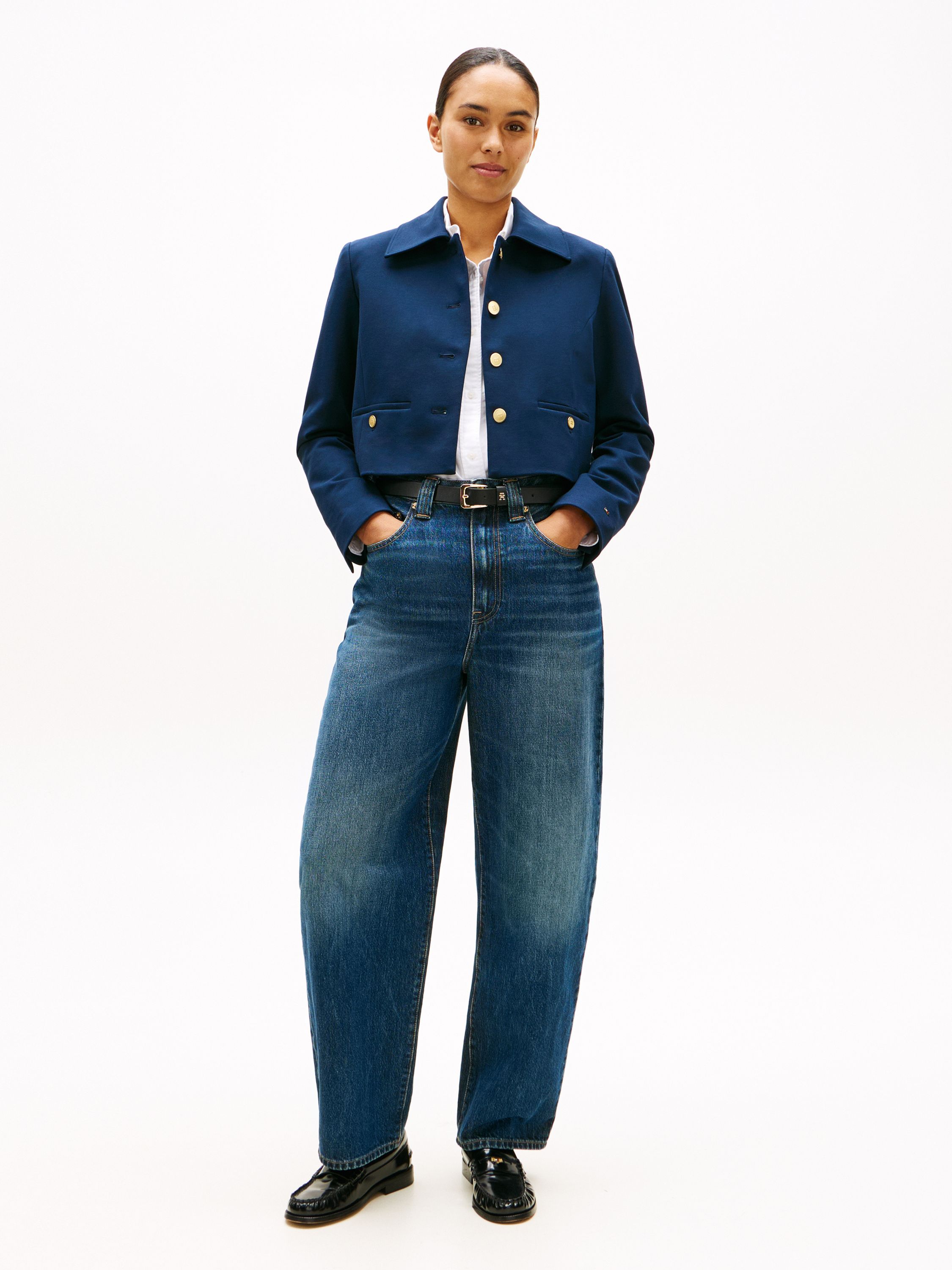 Blazerjacke aus Viskosemix - C1G-BLUE - Blau