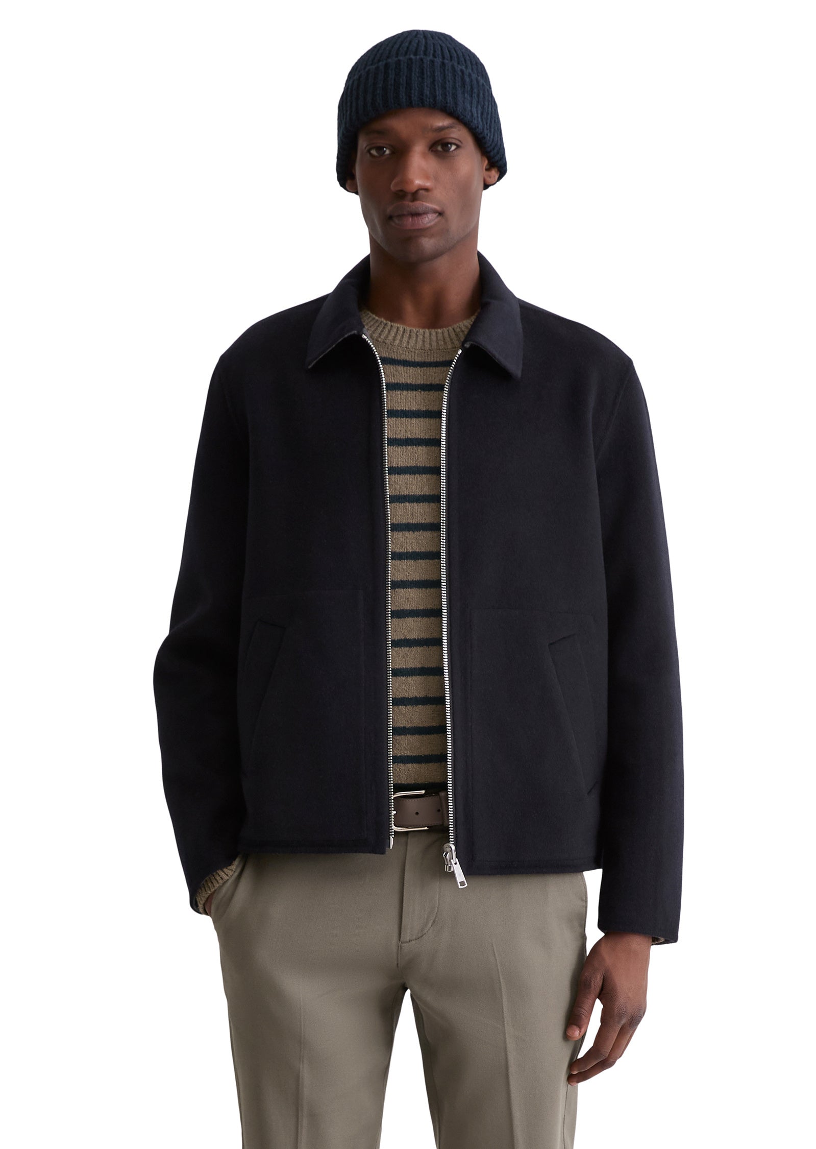 Wende-Wolljacke Regular Fit - 898-dark navy - Blau