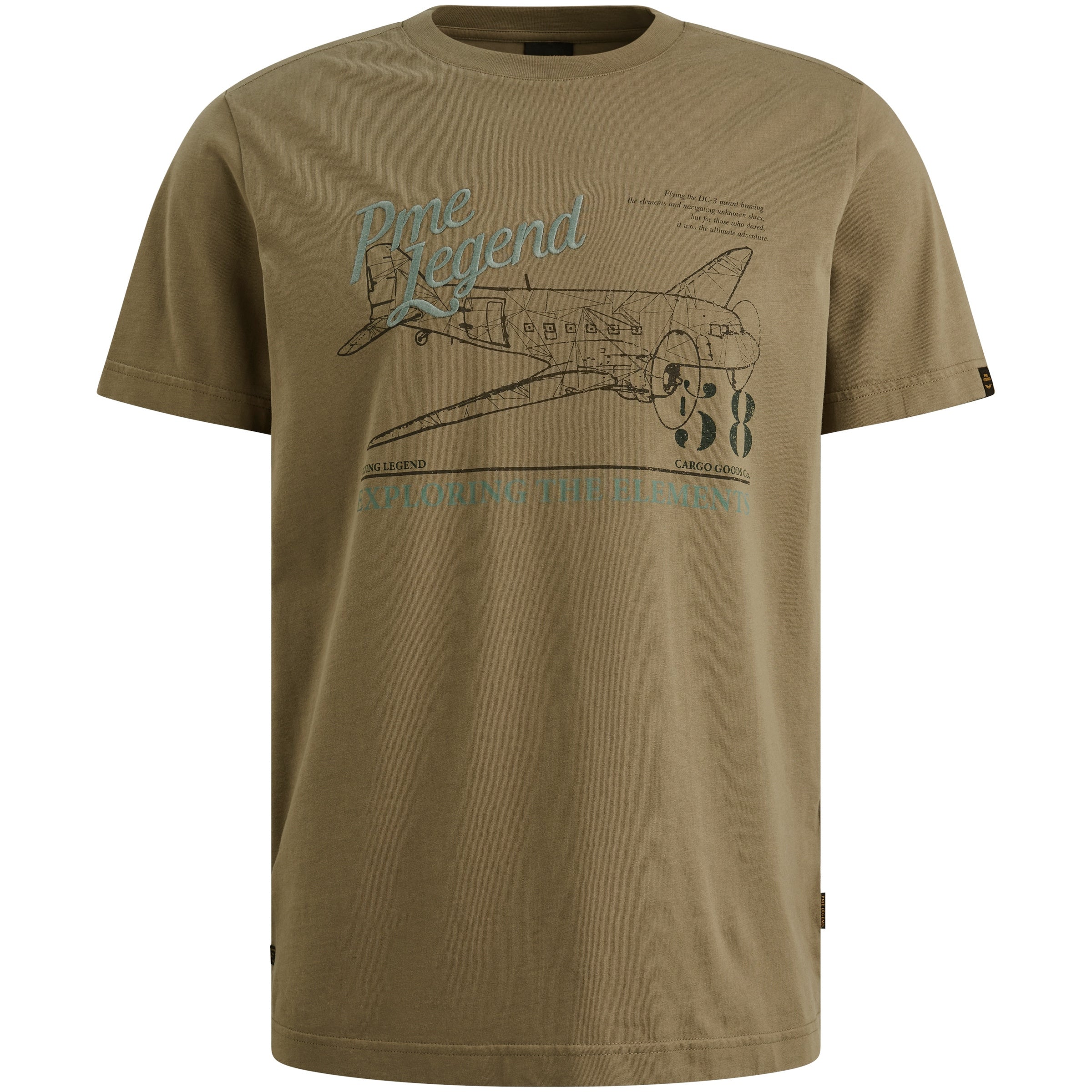 T-Shirt aus Baumwolle - 6389-Dusky Green - Khaki