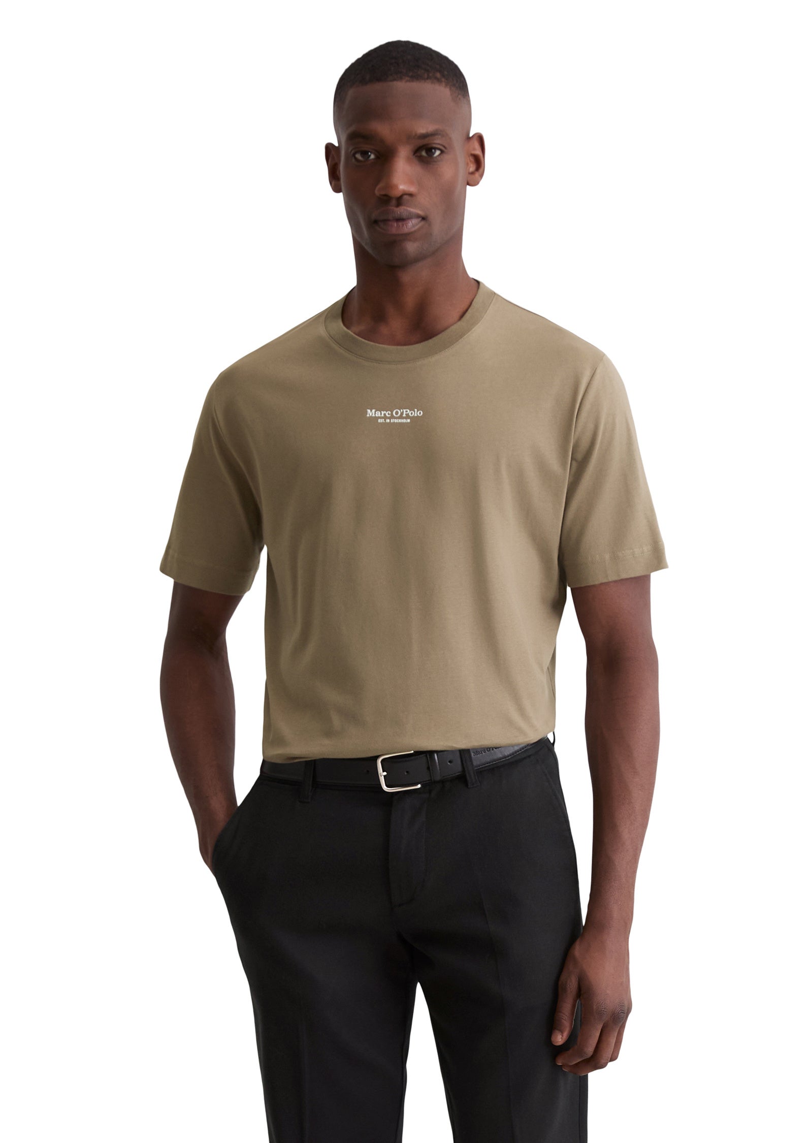 T-Shirt aus Baumwolle - 729-pavestone - Khaki