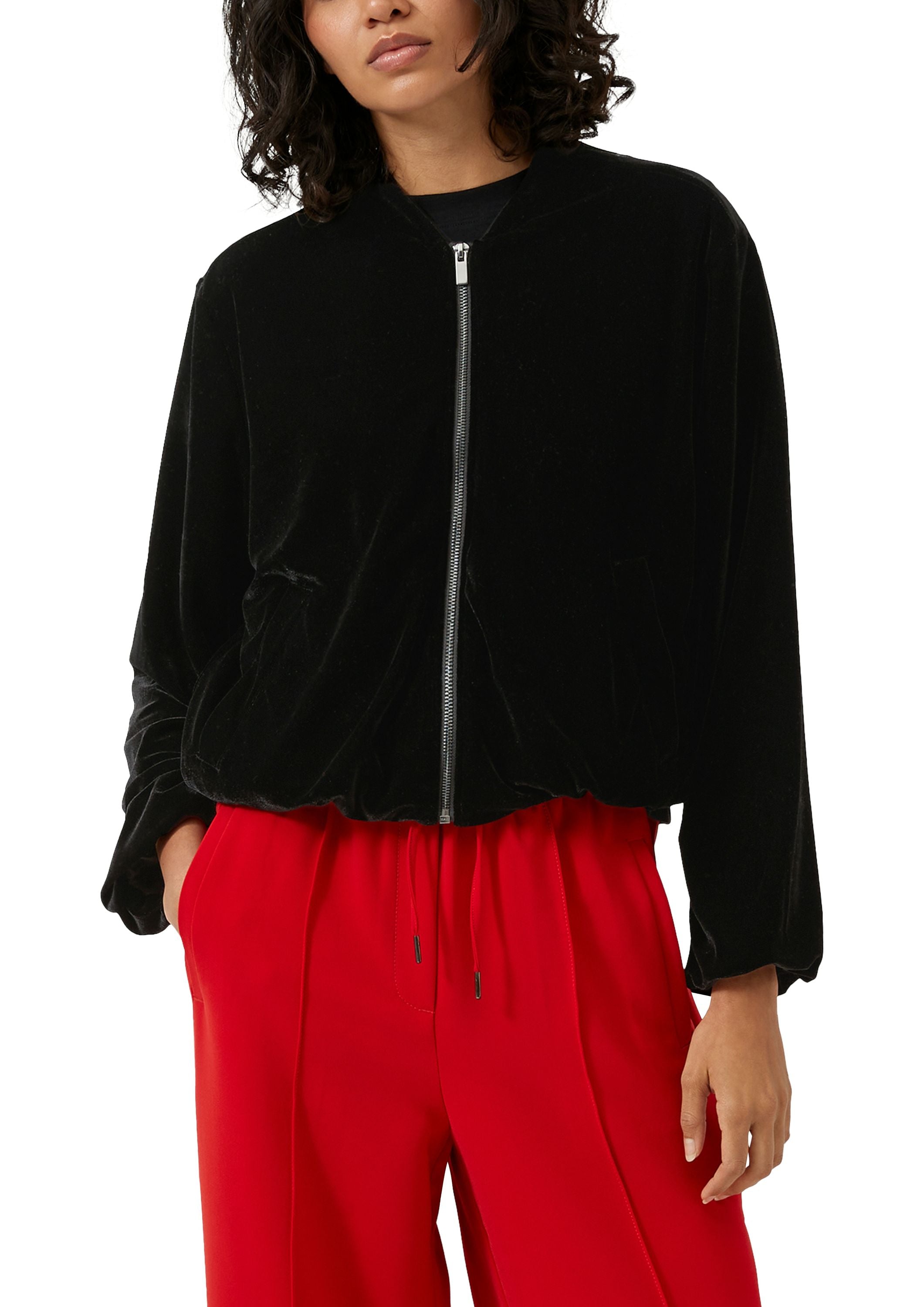 Samtblouson Relaxed Fit - 9999-GREY/BLACK - Schwarz