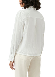 Bluse Relaxed Fit aus Baumwolle - 0210-WHITE - Weiß