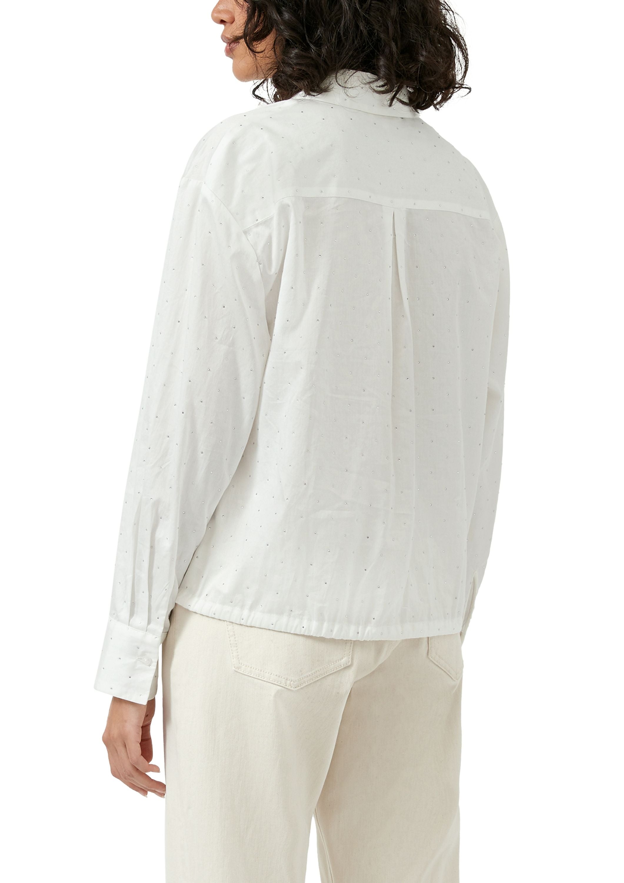 Bluse Relaxed Fit aus Baumwolle - 0210-WHITE - Weiß