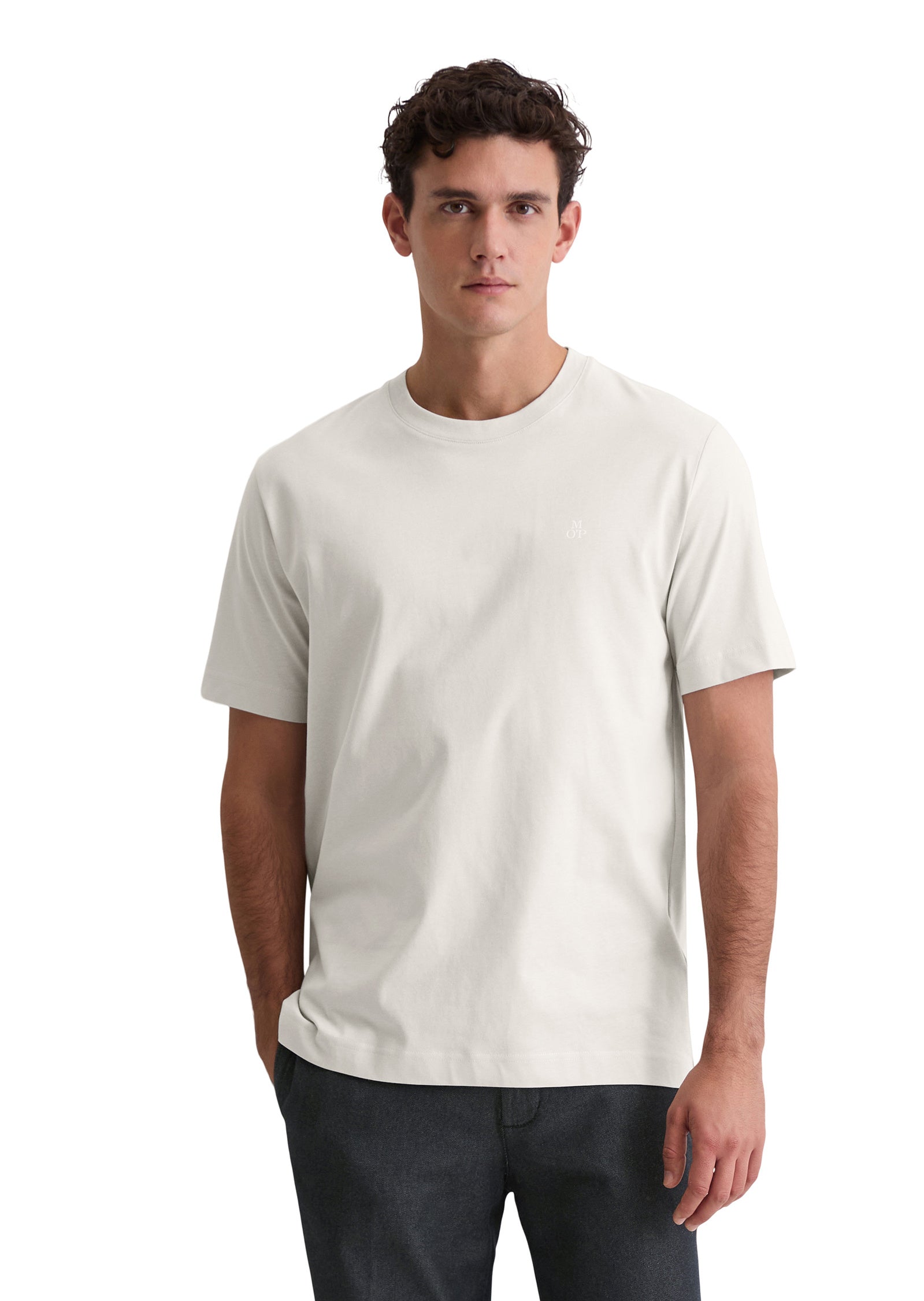 T-Shirt aus Baumwolle - 910-concrete clay - Grau