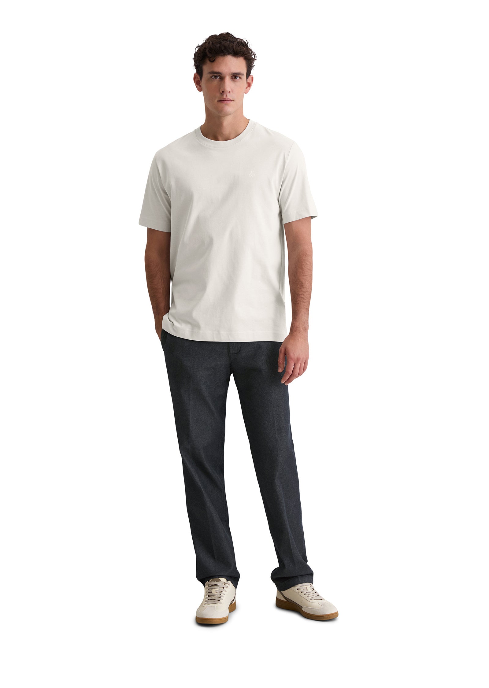 T-Shirt aus Baumwolle - 910-concrete clay - Grau