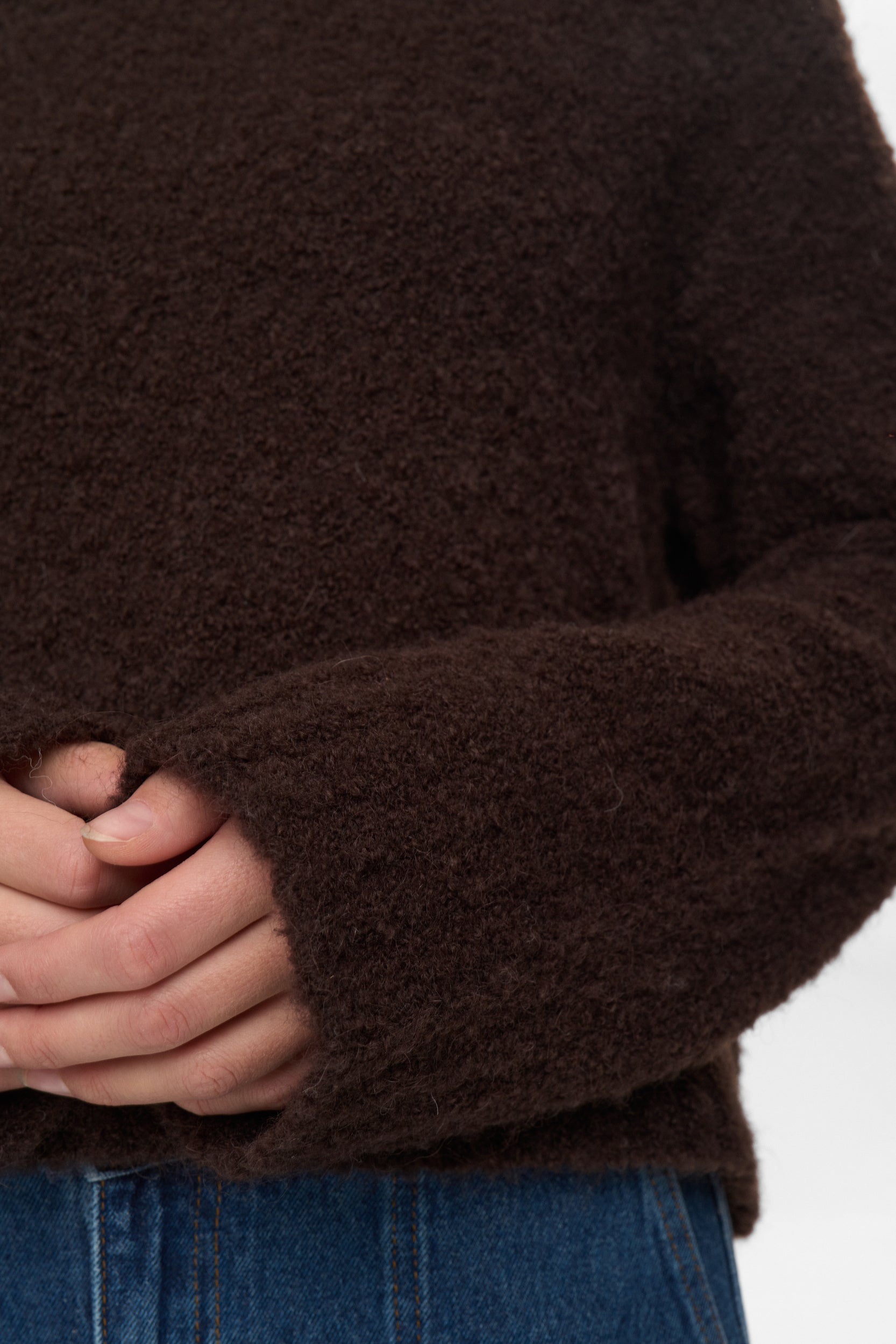 Strickpullover mit Rollkragen - 5698 - Braun