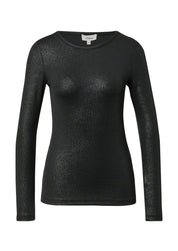 Ripp-Shirt mit Glitzer-Effekt - 9999-GREY/BLACK - Grau