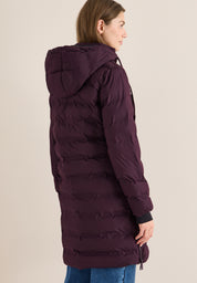 Steppmantel mit Kapuze - 16544 dark plum - Rot