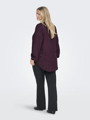 Bluse mit V-Ausschnitt - Winetasting/SILVER FOIL DETAIL - Violett