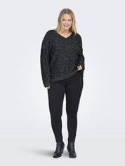 Strickpullover ARIZONA glitzernd - Black/Silver Sequins - Schwarz