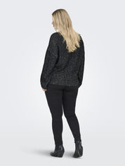 Strickpullover ARIZONA glitzernd - Black/Silver Sequins - Schwarz