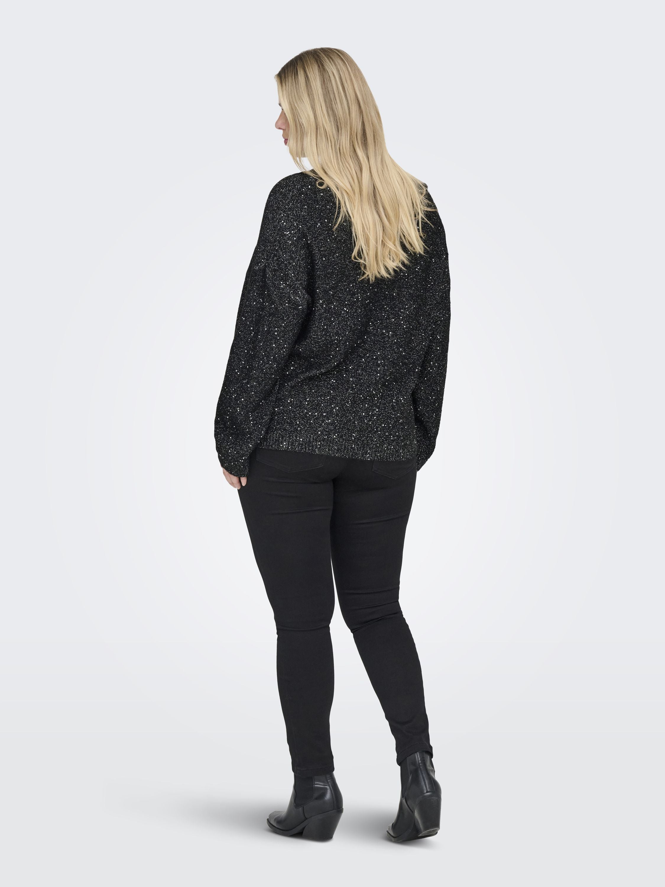 Strickpullover ARIZONA glitzernd - Black/Silver Sequins - Schwarz