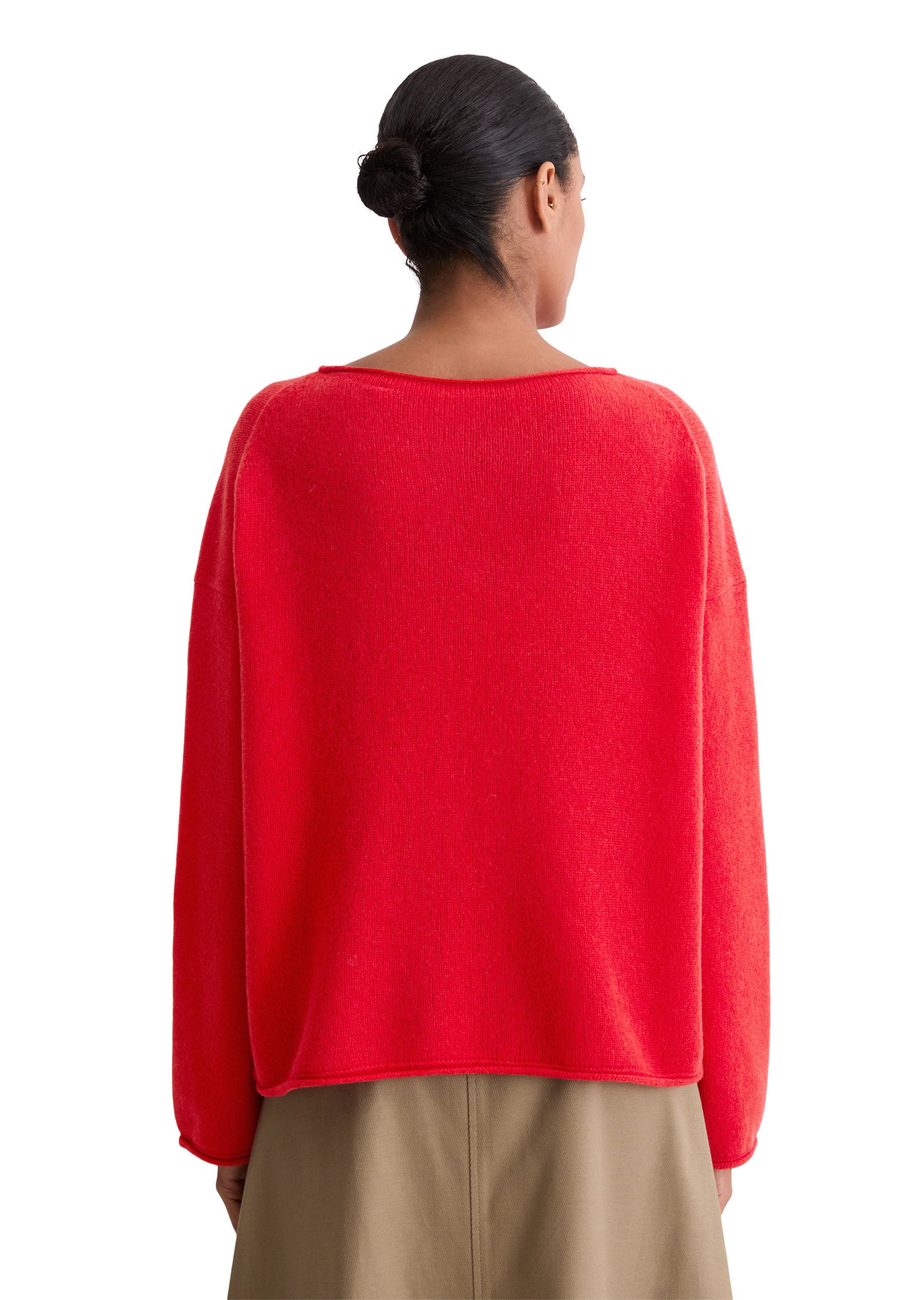 Strickpullover aus Schurwolle - 351-bright red - Rot