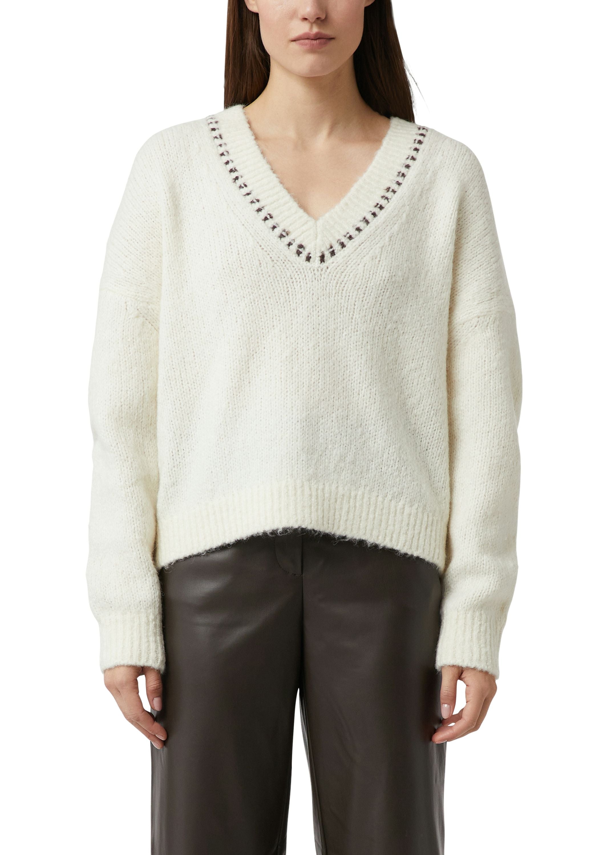 Strickpullover aus Wollmix - 0403-WHITE - Creme