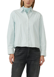 Baumwoll-Bluse Relaxed Fit - 64G9-BLUE GREEN - Blau