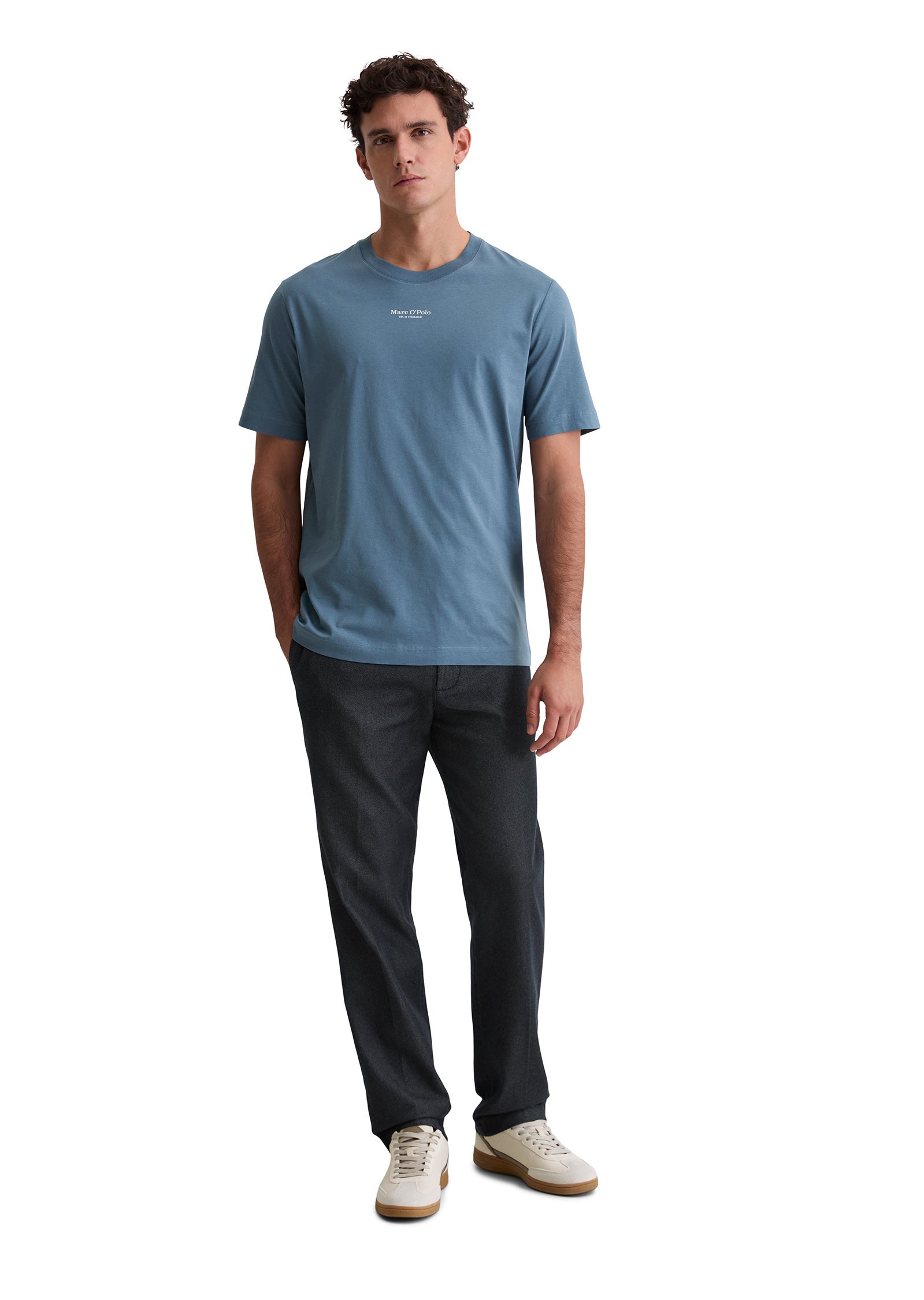 T-Shirt aus Baumwolle - 870-storm - Blau