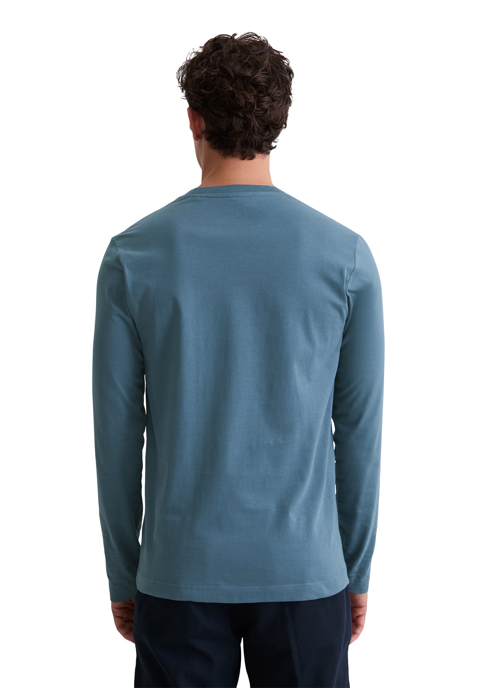 Langarmshirt aus Baumwolle - 870-storm - Blau