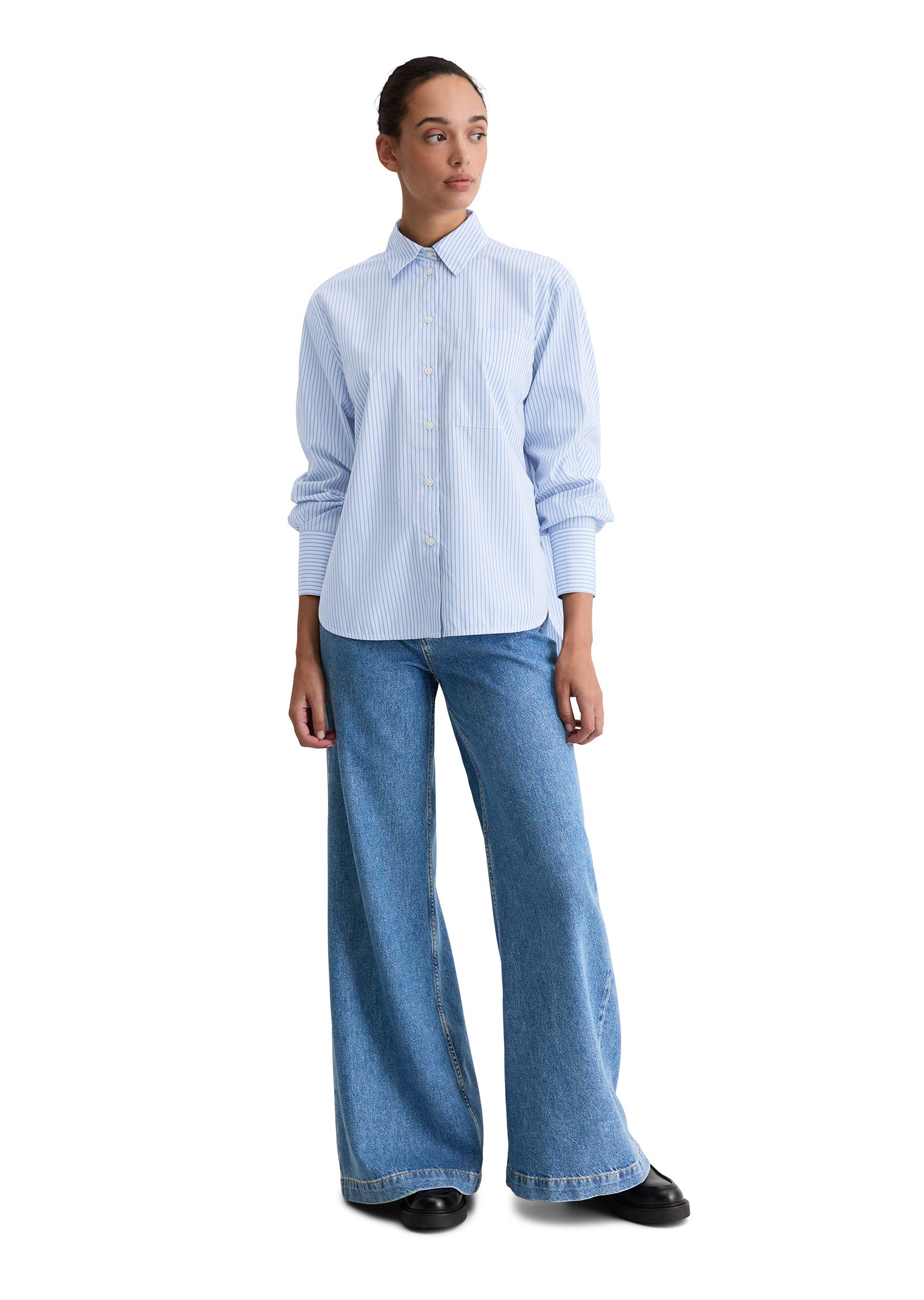 Bluse gestreift Oversized Fit - D04-multi/sunny sea - Blau