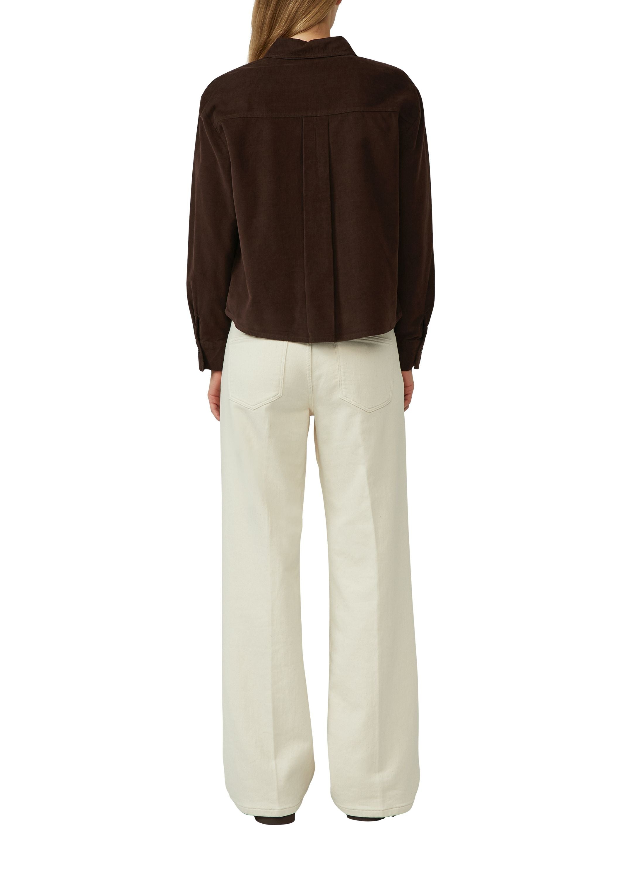 Cordbluse aus Baumwollmix - 8945-BROWN - Braun