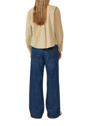 Cordbluse aus Baumwollmix - 8401-BROWN - Beige