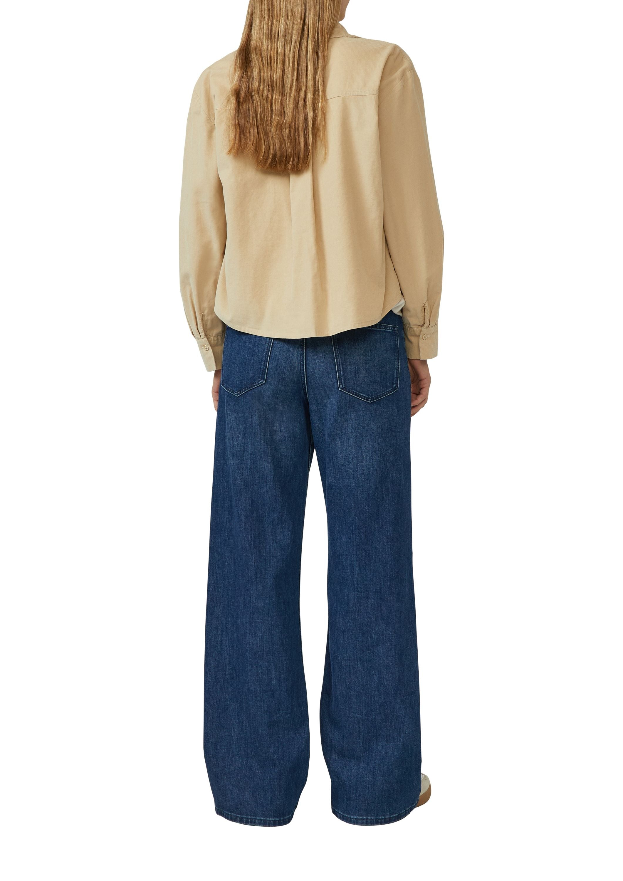 Cordbluse aus Baumwollmix - 8401-BROWN - Beige