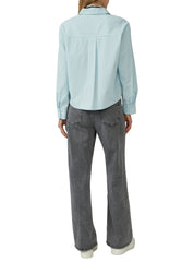 Cordbluse aus Baumwollmix - 6439-BLUE GREEN - Blau