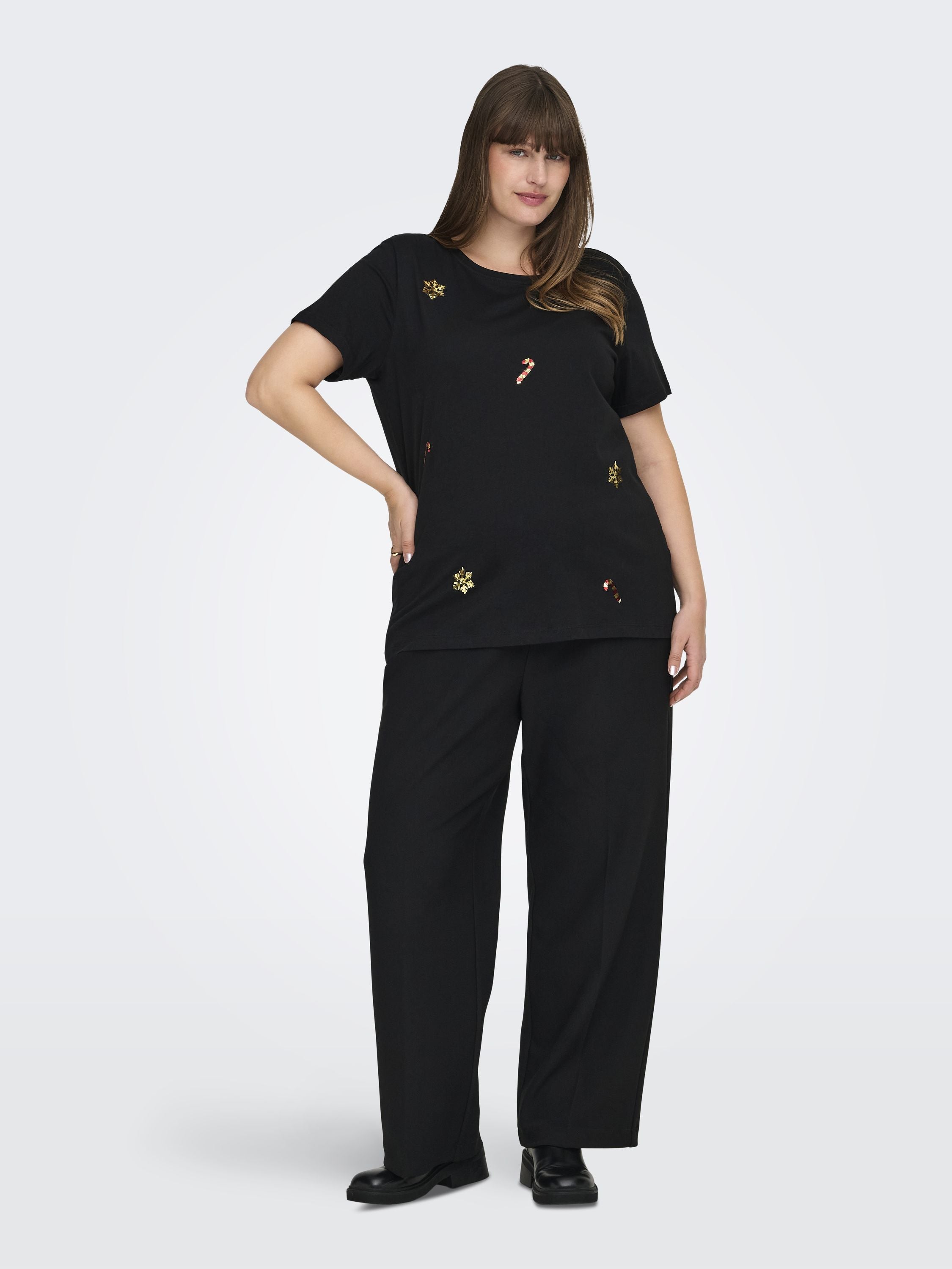 T-Shirt CARXMAS aus Baumwolle - Black/CHRISTMAS SEQUINS MIX - Schwarz