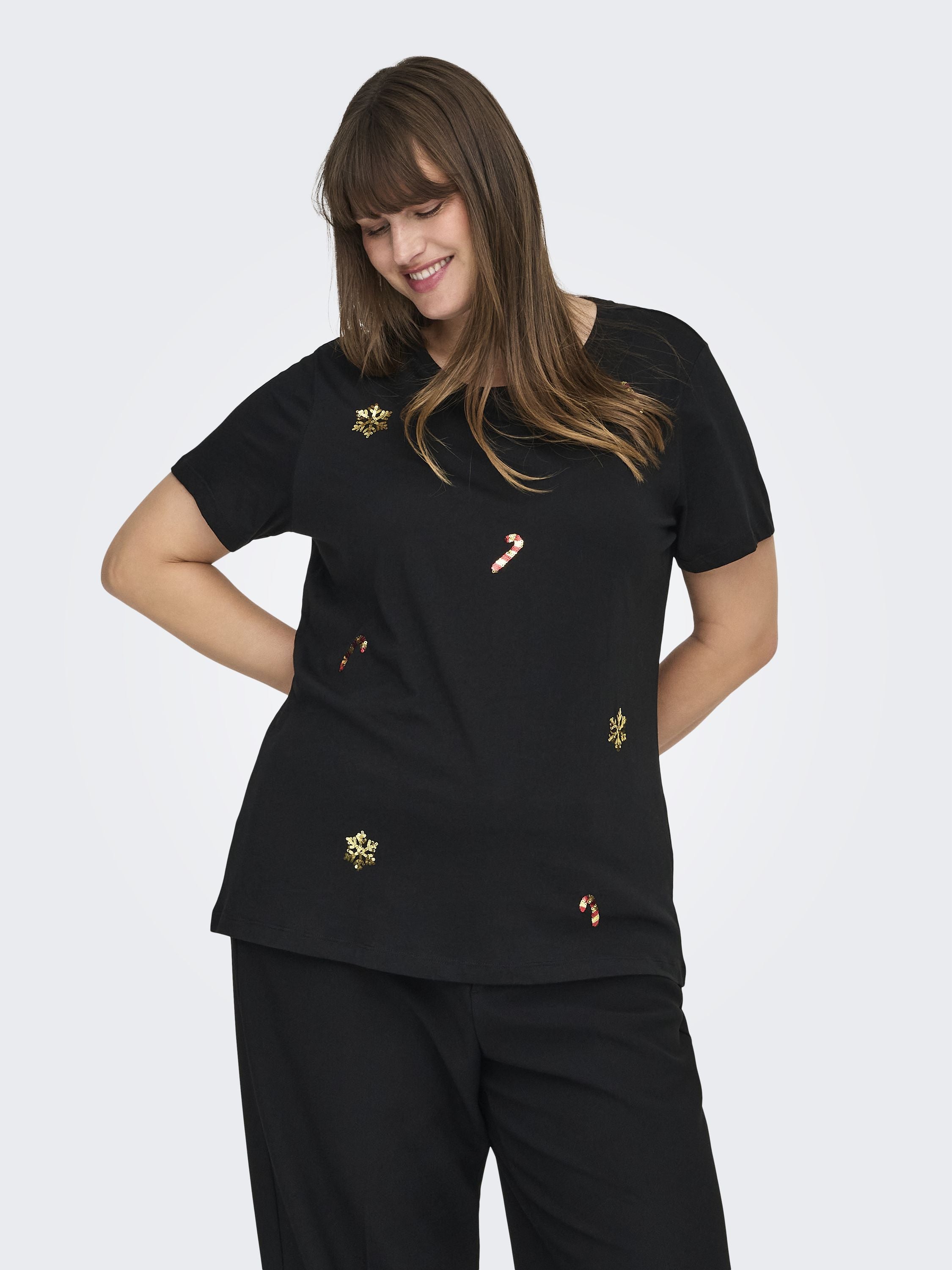 T-Shirt CARXMAS aus Baumwolle - Black/CHRISTMAS SEQUINS MIX - Schwarz