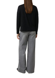 Langarmshirt aus Viskose - 99L0-GREY/BLACK - Schwarz