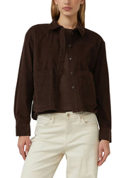 Cordbluse aus Baumwollmix - 8945-BROWN - Braun