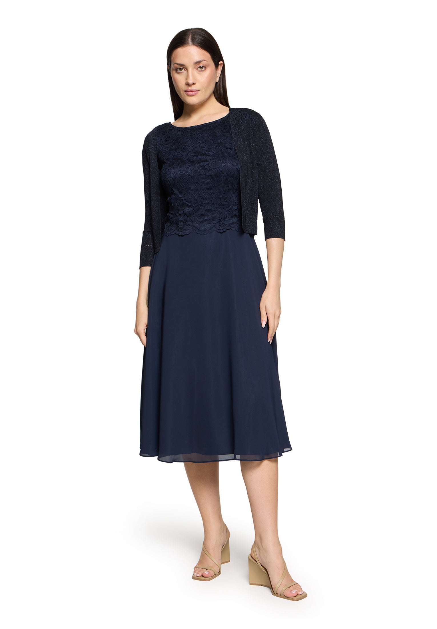 Strickbolero aus Viskosemix - 8867-Dark Blue/Dark Blue - Blau