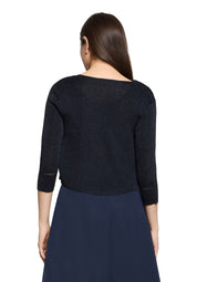 Strickbolero aus Viskosemix - 8867-Dark Blue/Dark Blue - Blau