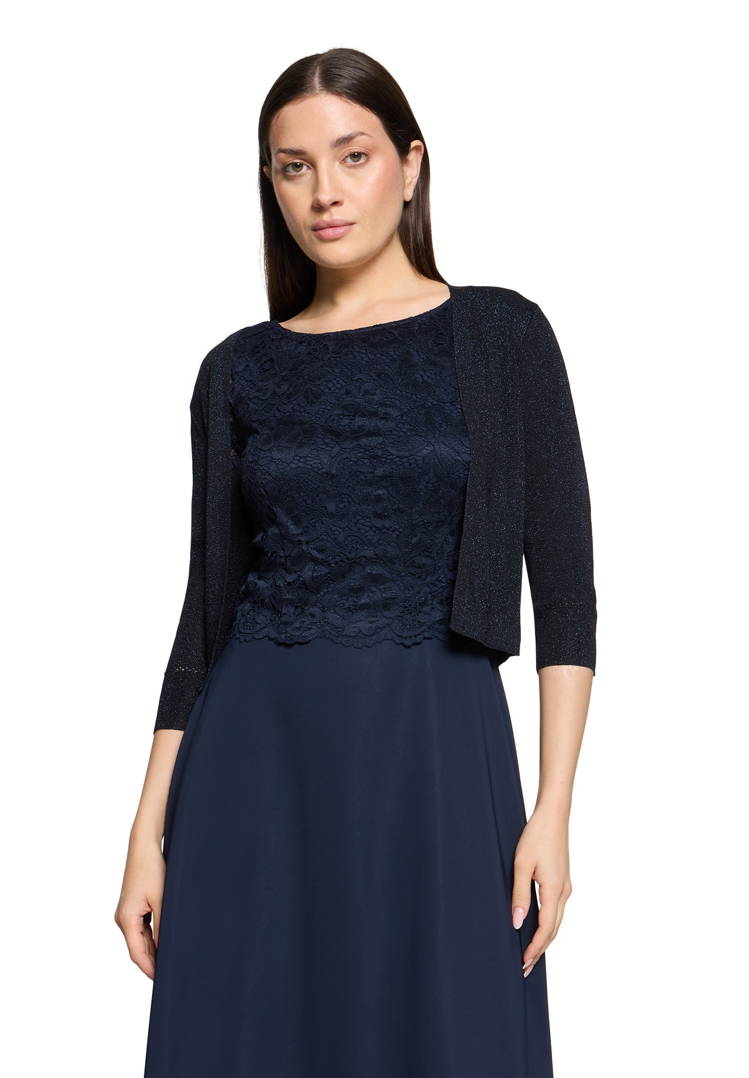 Strickbolero aus Viskosemix - 8867-Dark Blue/Dark Blue - Blau