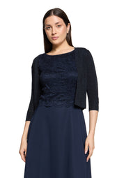 Strickbolero aus Viskosemix - 8867-Dark Blue/Dark Blue - Blau