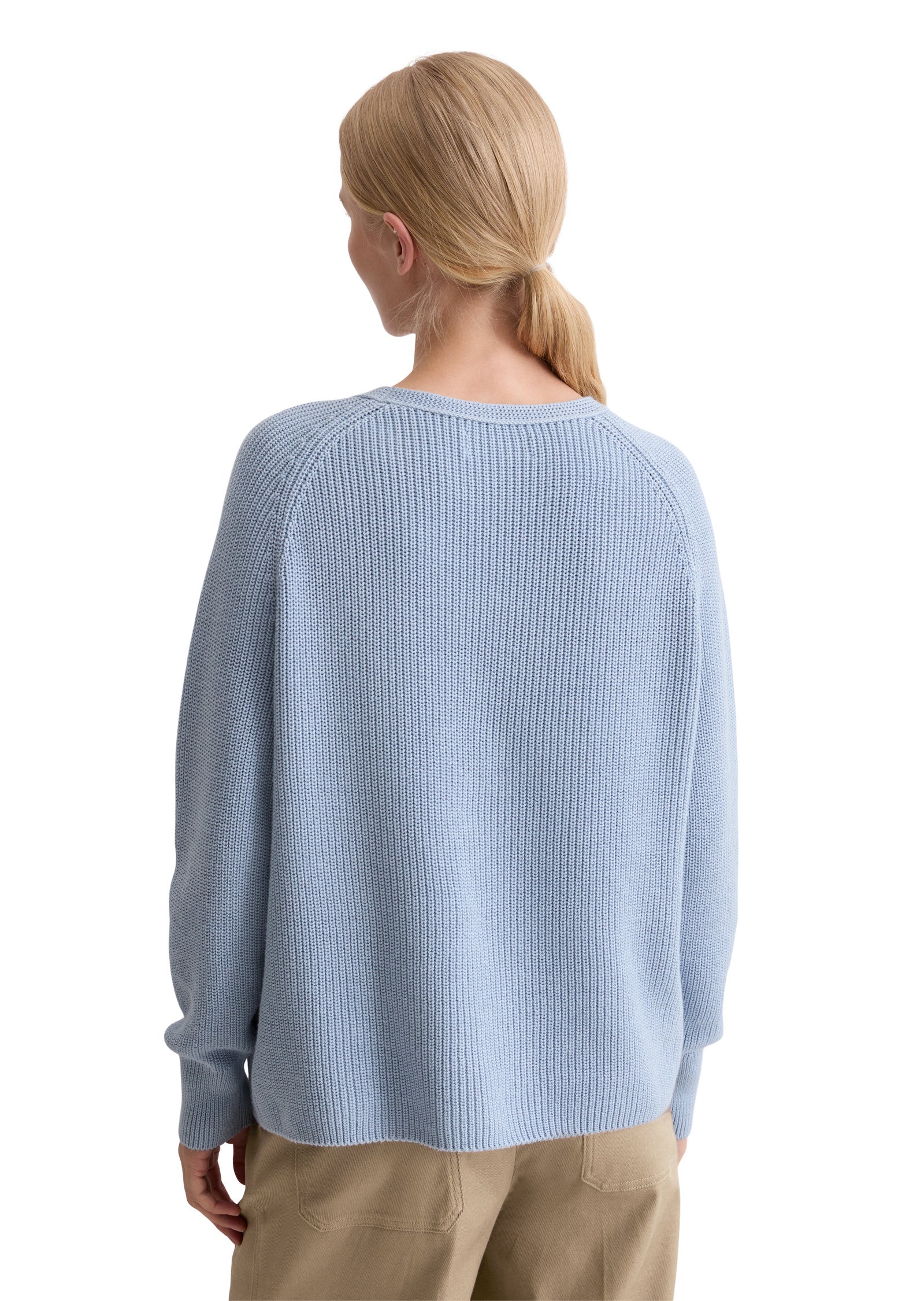 Strickpullover aus Baumwolle - 825-soft sea - Blau