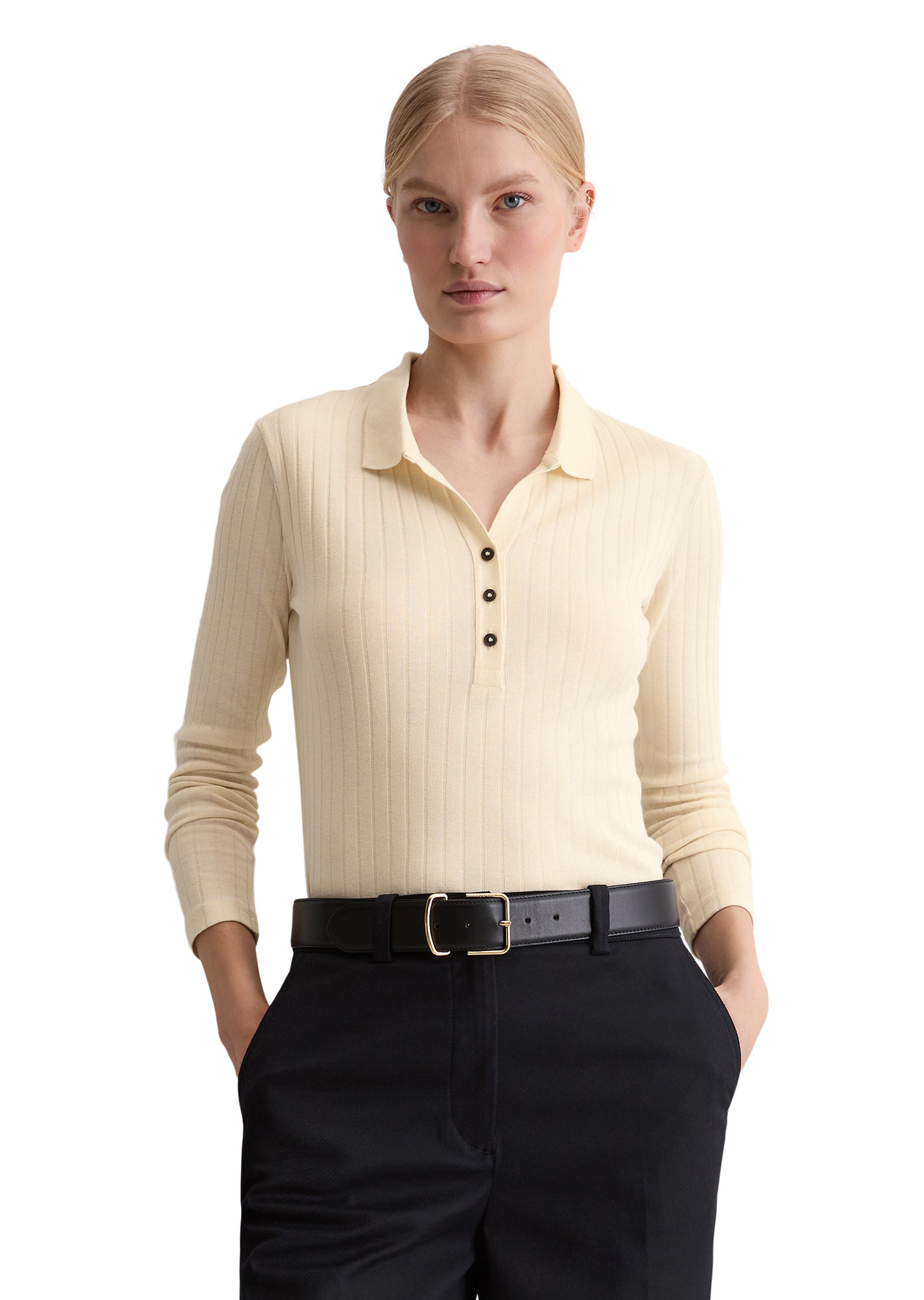 Poloshirt aus Baumwollmix - 143-raw cream - Creme
