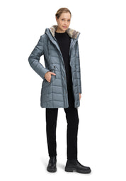 Steppmantel mit Kapuze - 8398-Ashley Blue - Blau