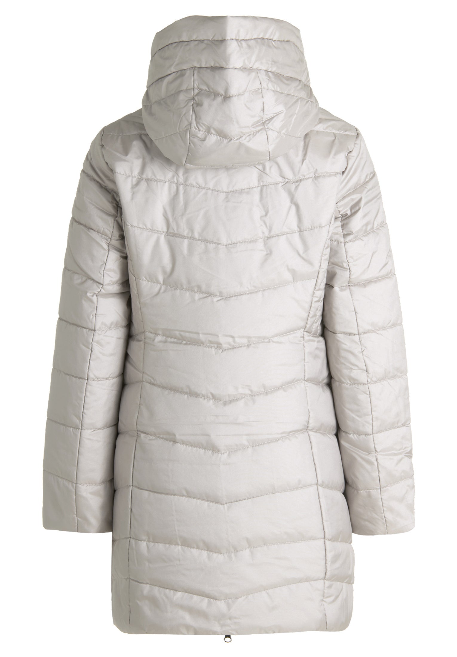 Steppmantel mit Kapuze - 9300-Silver Cloud - Grau