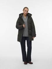 Daunenjacke mit Kapuze - Peat - Grau