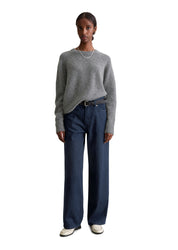 Strickpullover aus Wollmix - 0773-Asphalt Melange - Grau