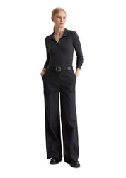 Langarmshirt aus Baumwollmix - 888-deep night blue - Blau