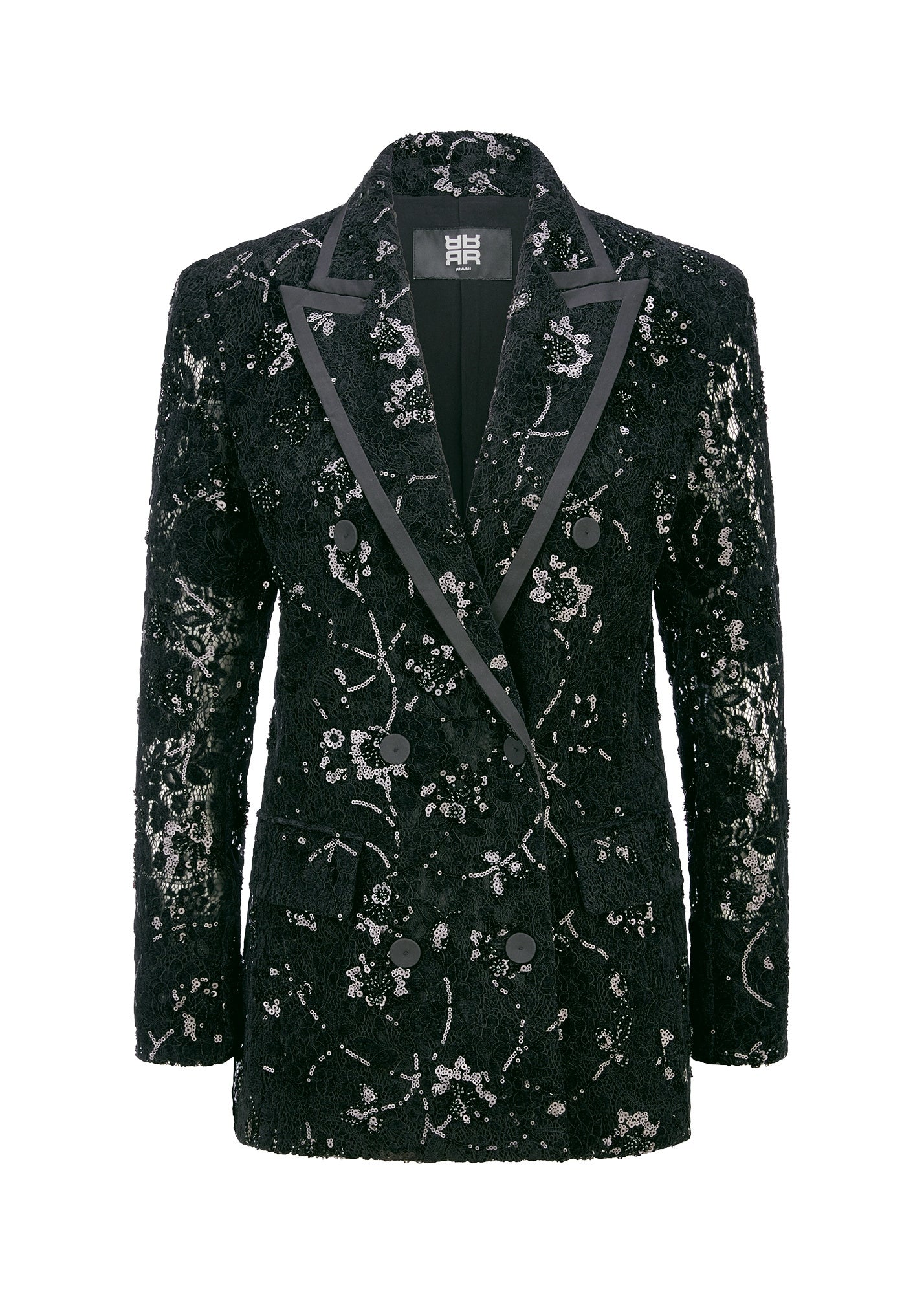 Blazer aus bestickter Spitze - 999-black - Schwarz