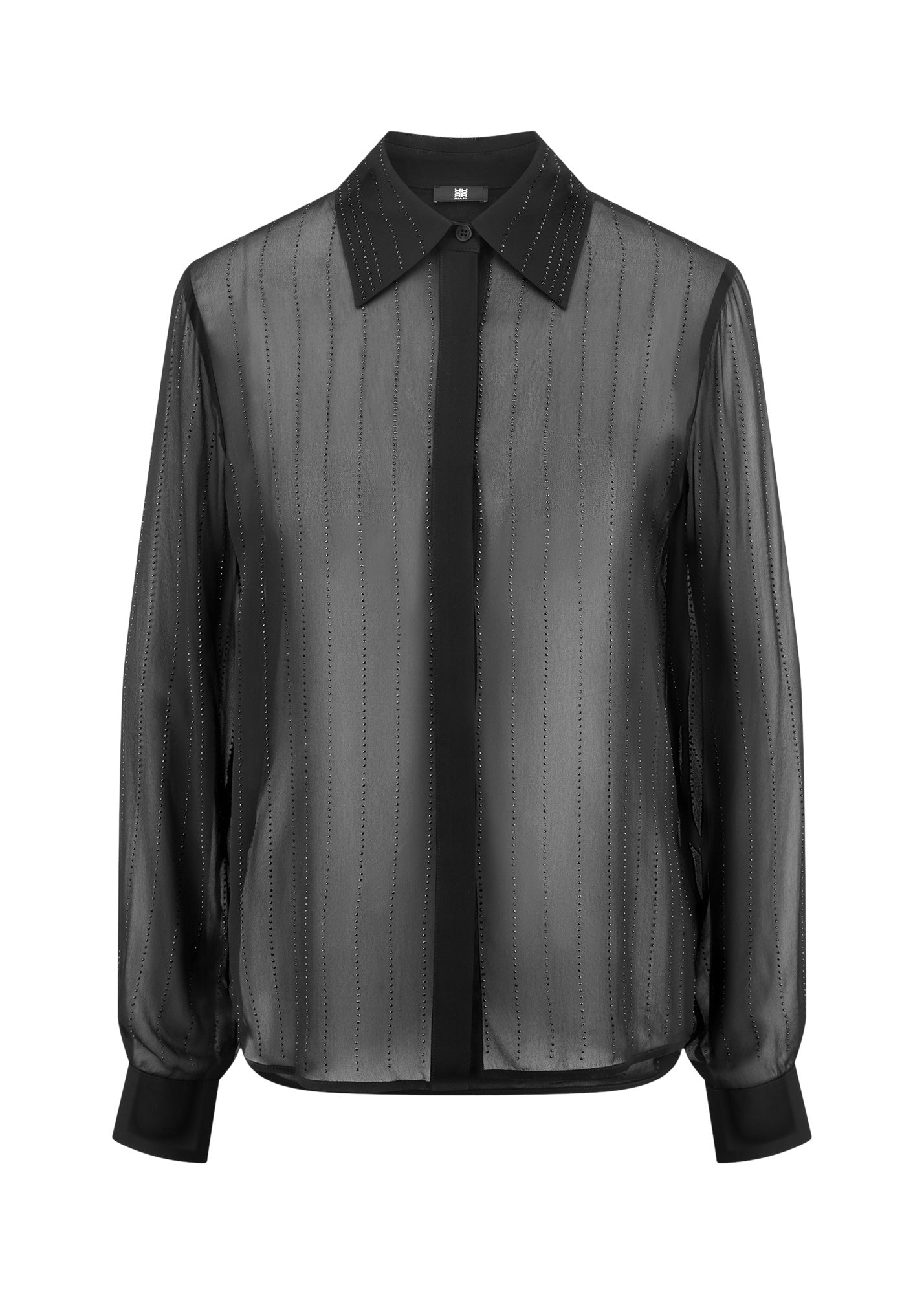 Bluse mit Strassdetails - 999-black - Schwarz