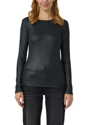 Ripp-Shirt mit Glitzer-Effekt - 9999-GREY/BLACK - Grau