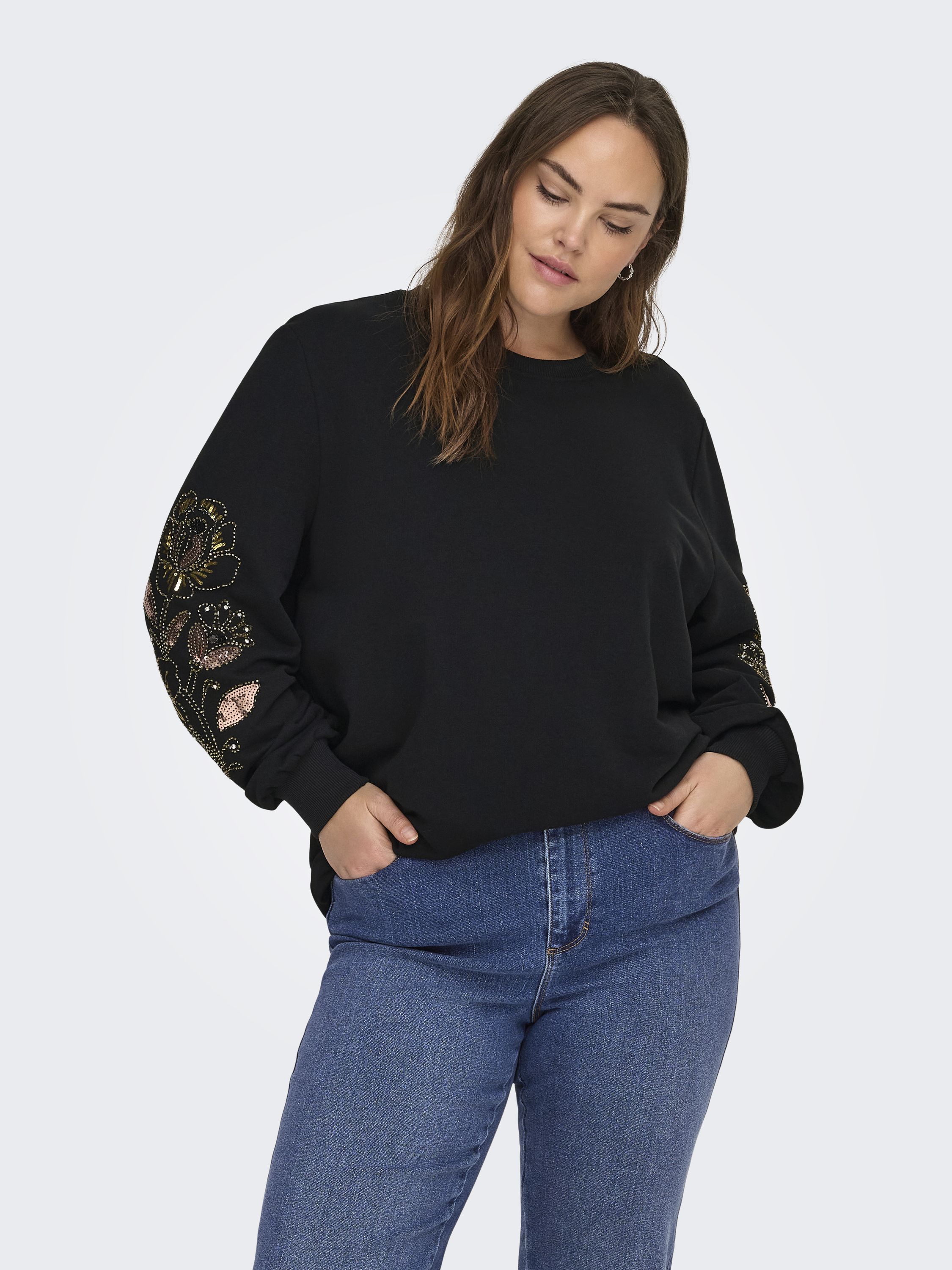 Sweatshirt TERESA aus Baumwollmix - Black - Schwarz